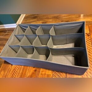Set of 2 Gray Fabric Drawer Organizers